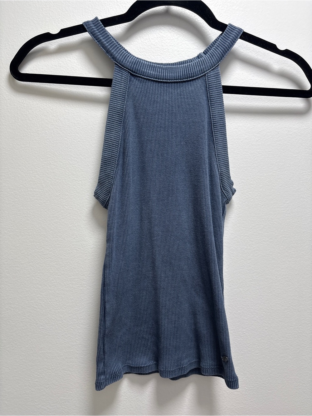 American Eagle Outfitters Ribbed Tank Top - Slate Blue acid wash Basic Minimal